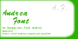 andrea font business card